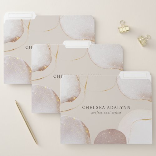 Custom Binders And Folders 10 Abstract Watercolor Glittering Luxury Elegant Gold File Folder