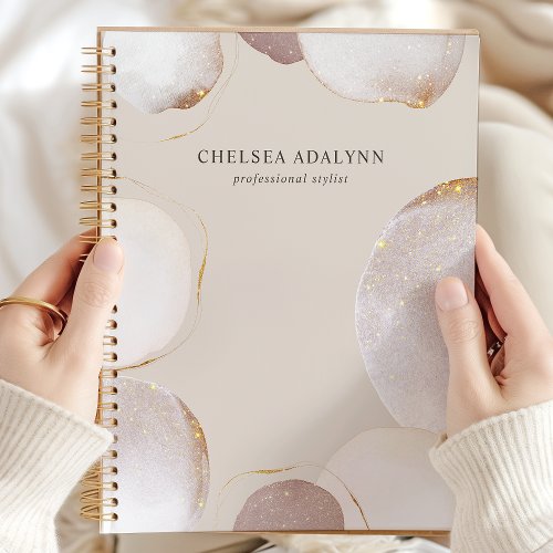 Abstract Watercolor Glittering Luxury Elegant Gold Planner