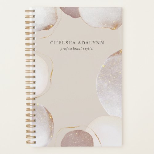 Abstract Watercolor Glittering Luxury Elegant Gold Planner