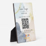 Abstract Watercolor Gold Foil Review Link QR Code Plaque