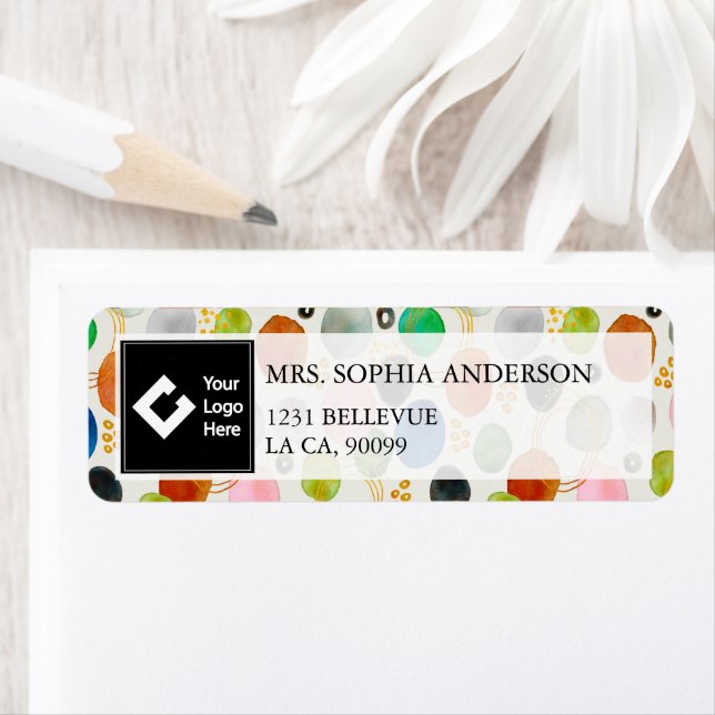 Abstract Watercolor Gold Glitter Art + Your Logo Label (Insitu)