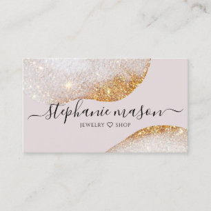 Abstract Watercolor Gold Glitter Elegant Modern Business Card