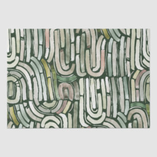 Abstract watercolor green paths Wrapping Paper