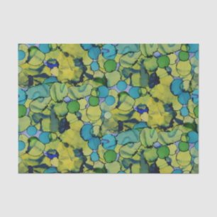 Abstract Watercolor Green Teal Blue Tissue Paper