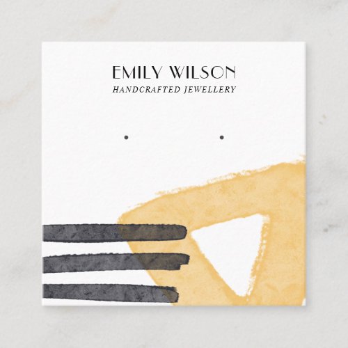 ABSTRACT WATERCOLOR GREY STUD EARRING DISPLAY CARD