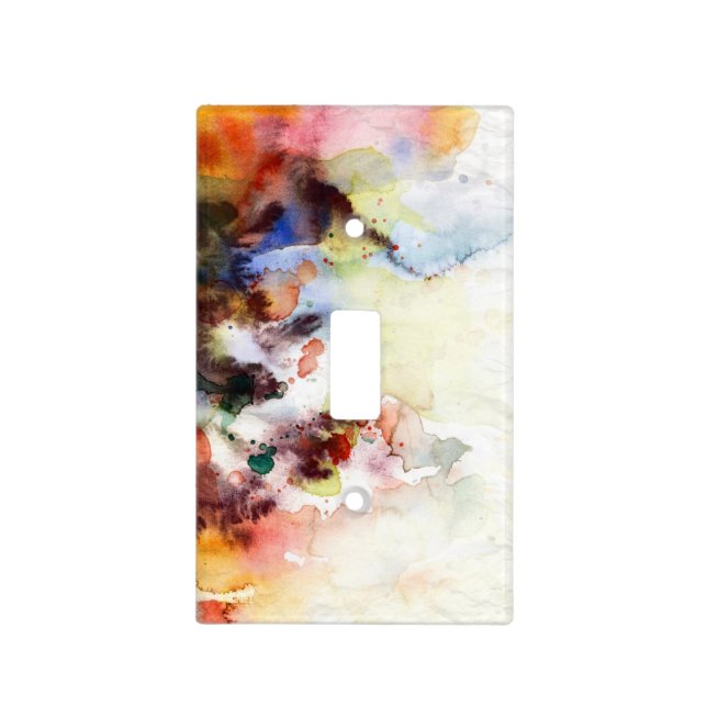 Abstract watercolor grunge texture with paint light switch cover (Front)