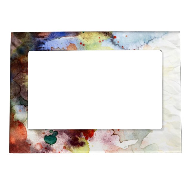 Abstract watercolor grunge texture with paint magnetic photo frame (Front)