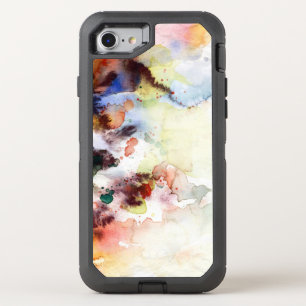 Abstract watercolor grunge texture with paint OtterBox defender iPhone SE/8/7 case