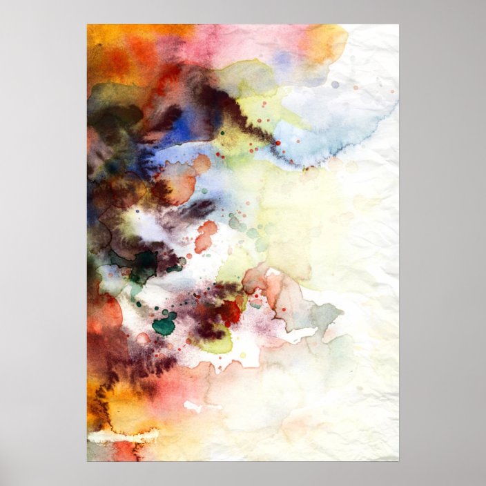 Abstract Watercolor Grunge Texture With Paint Poster Zazzle Com