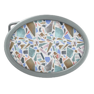 Abstract watercolor: hand-drawn white background. belt buckle