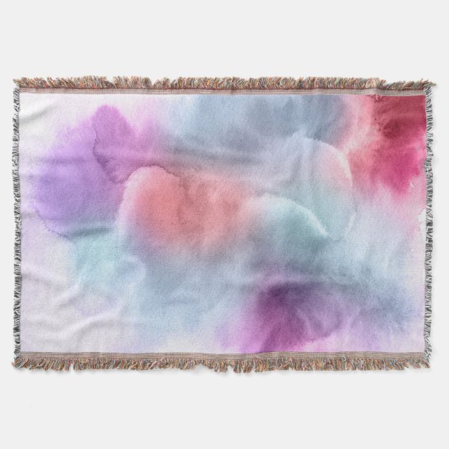 Abstract watercolor hand painted background 10 throw blanket (Front)