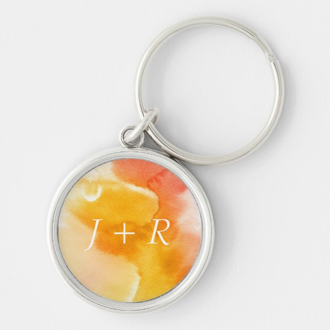 Abstract watercolor hand painted background 13 keychain (Front)