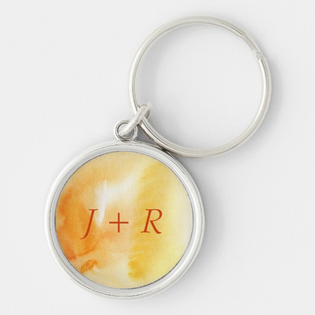 Abstract watercolor hand painted background 14 keychain (Front)