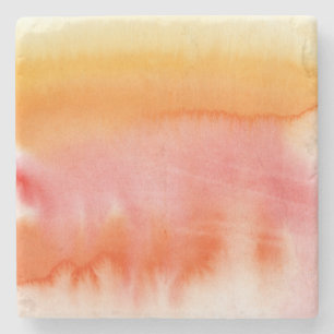 Abstract watercolor hand painted background 17 stone coaster