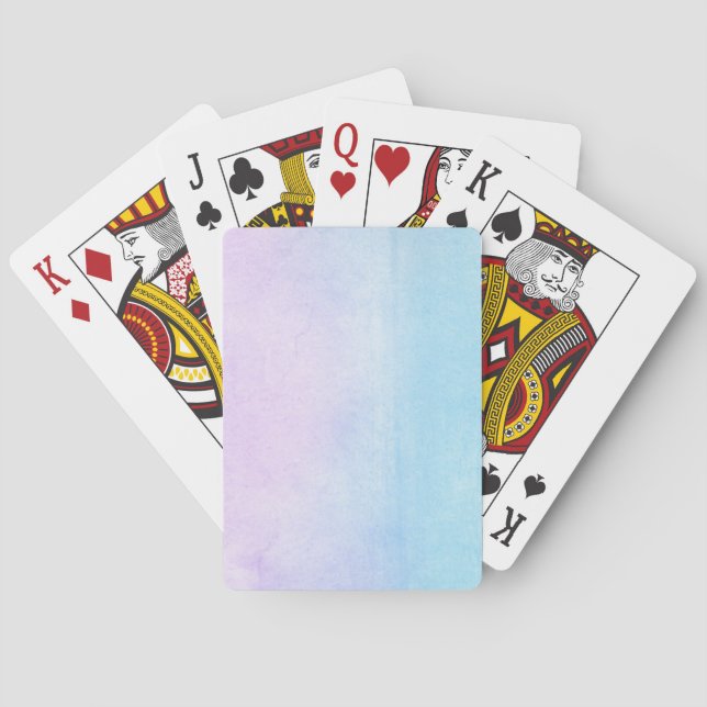 Abstract watercolor hand painted background 18 poker cards (Back)