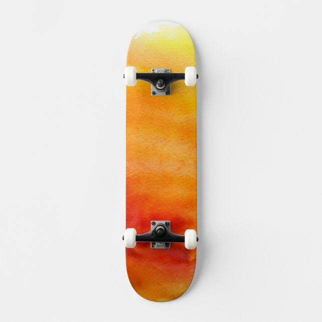 Abstract watercolor hand painted background 19 skateboard (Front)