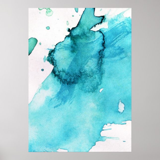 Abstract watercolor hand painted background 2 poster (Front)