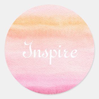 Abstract Watercolor Hand Painted Background 4 Classic Round Sticker by watercoloring at Zazzle