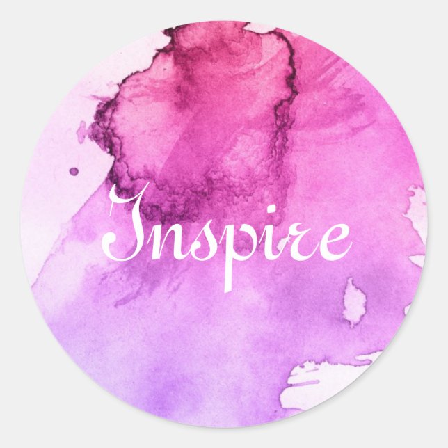 Abstract watercolor hand painted background 5 classic round sticker (Front)