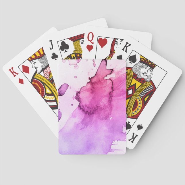 Abstract watercolor hand painted background 5 poker cards (Back)