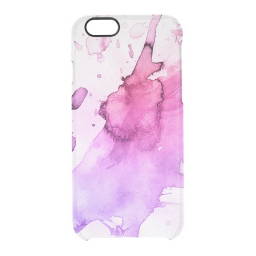 Abstract watercolor hand painted background 5 clear iPhone 66S case