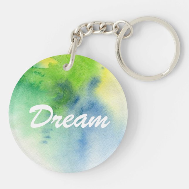 Abstract watercolor hand painted background 8 keychain (Back)