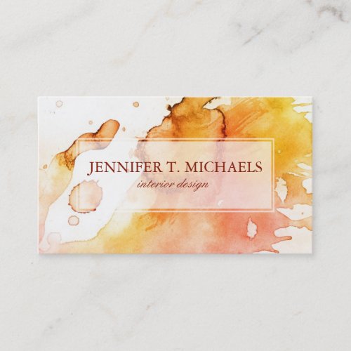 Abstract watercolor hand painted background business card