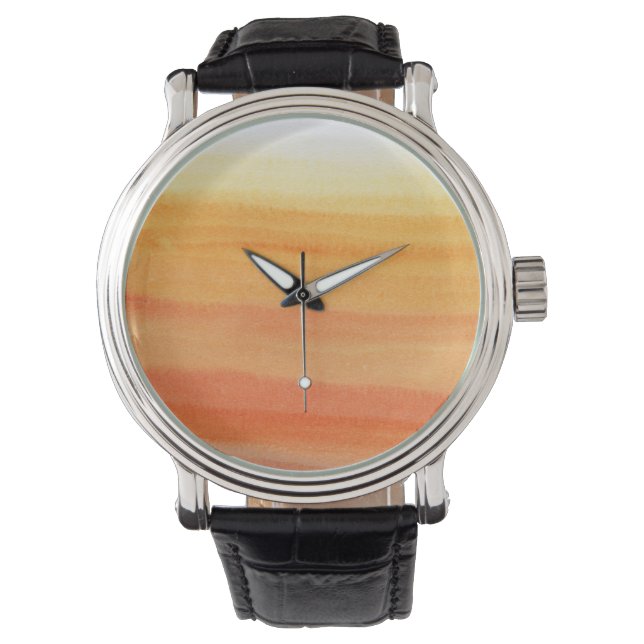 Abstract watercolor hand painted background watch (Front)