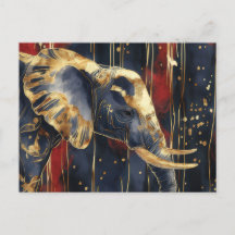 Abstract watercolor illustration of an elephant
