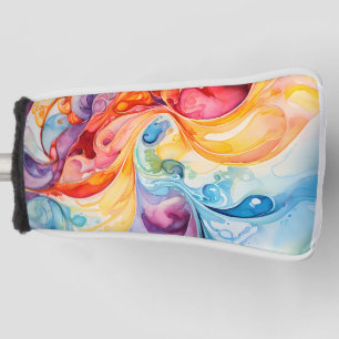 Abstract Watercolor in Sunset Colors Golf Head Cover