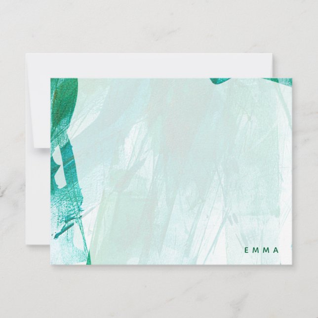 Abstract Watercolor in Teal Note Card (Front)
