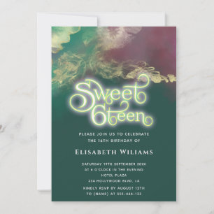Abstract watercolor ink gold modern typography  invitation