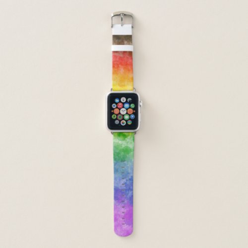 Abstract Watercolor Ink Rainbow Pride LGBTQ Apple Watch Band