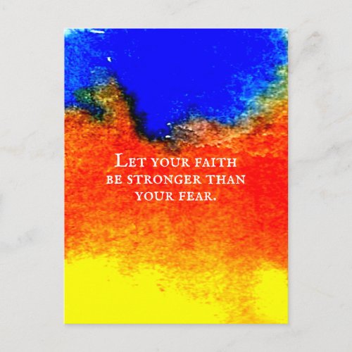 Abstract Watercolor Inspirational Quote on Faith Postcard