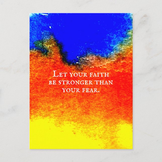 Abstract Watercolor Inspirational Quote on Faith Postcard (Front)