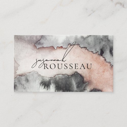 Abstract Watercolor Interior Designer Business Card