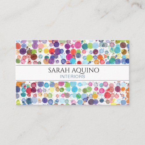 Abstract Watercolor Interior Designer Business Card