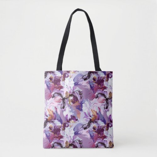 Abstract Watercolor Iris Print  Tote Bag