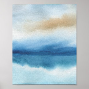 Abstract Watercolor Lake Design Poster