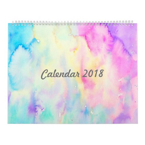 Abstract Watercolor Landscape Calendar Large Calendar