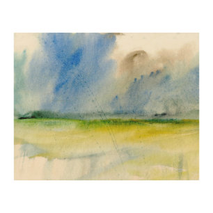 Abstract Watercolor Landscape Wood Wall Art