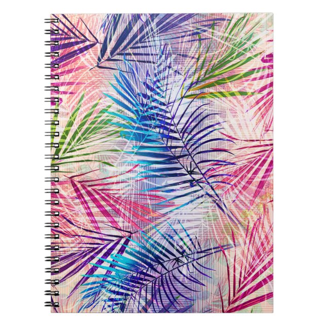 Abstract Watercolor Leaves Allover Pattern Notebook (Front)