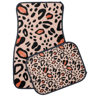 Abstract watercolor leopard. Animal print pattern Car Floor Mat
