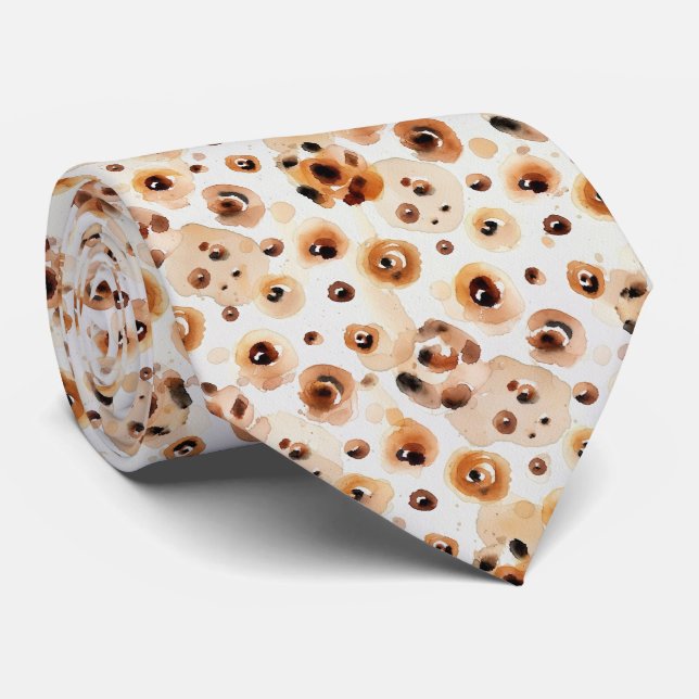 Abstract Watercolor Leopard Pattern Neck Tie (Rolled)