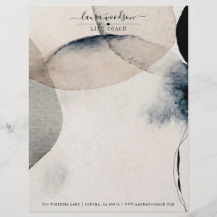 Abstract Watercolor Life Coach Letterhead
