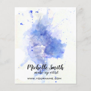 Abstract watercolor light blue splash brush stroke flyer
