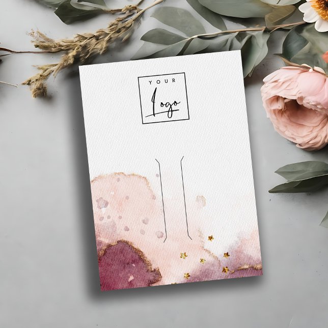 Abstract Watercolor Logo Hair Pin Clip Display Business Card (Creator Uploaded)