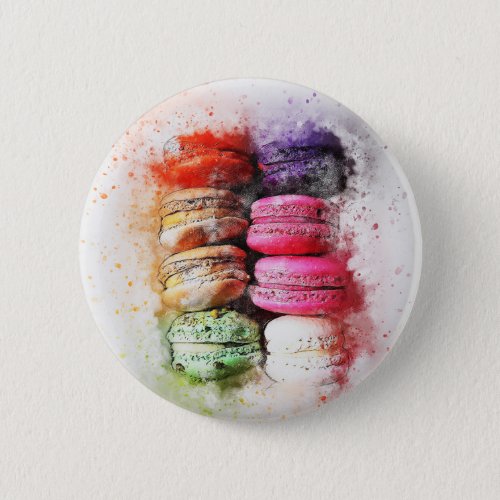 Abstract Watercolor Macaron Cute Button