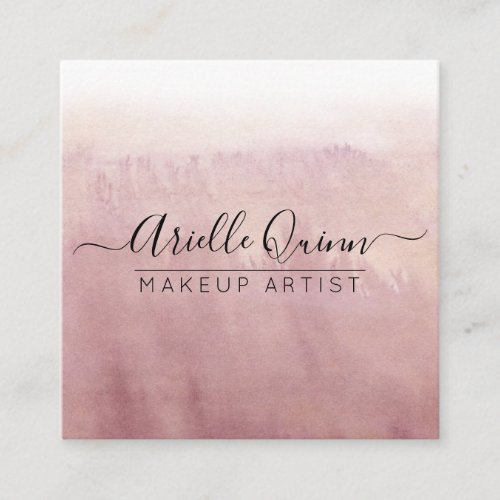 Abstract Watercolor Makeup Artist Square Business Card