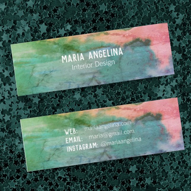 Abstract watercolor mini business card (Creator Uploaded)